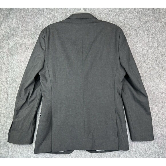 Egara Sports Blazer Men's Size 42L Gray Solid Casual Lined Skinny Fit Stretch - Picture 3 of 9